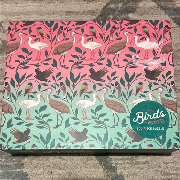Pink and Green Bird Puzzle 500 piece. New in box. - Picture 1 of 5